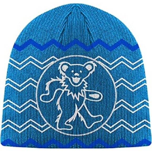 Hat New Dancing Bear Grateful Dead Adult Beanie Winter Blue Bears Warm Soft NWT - Picture 1 of 2